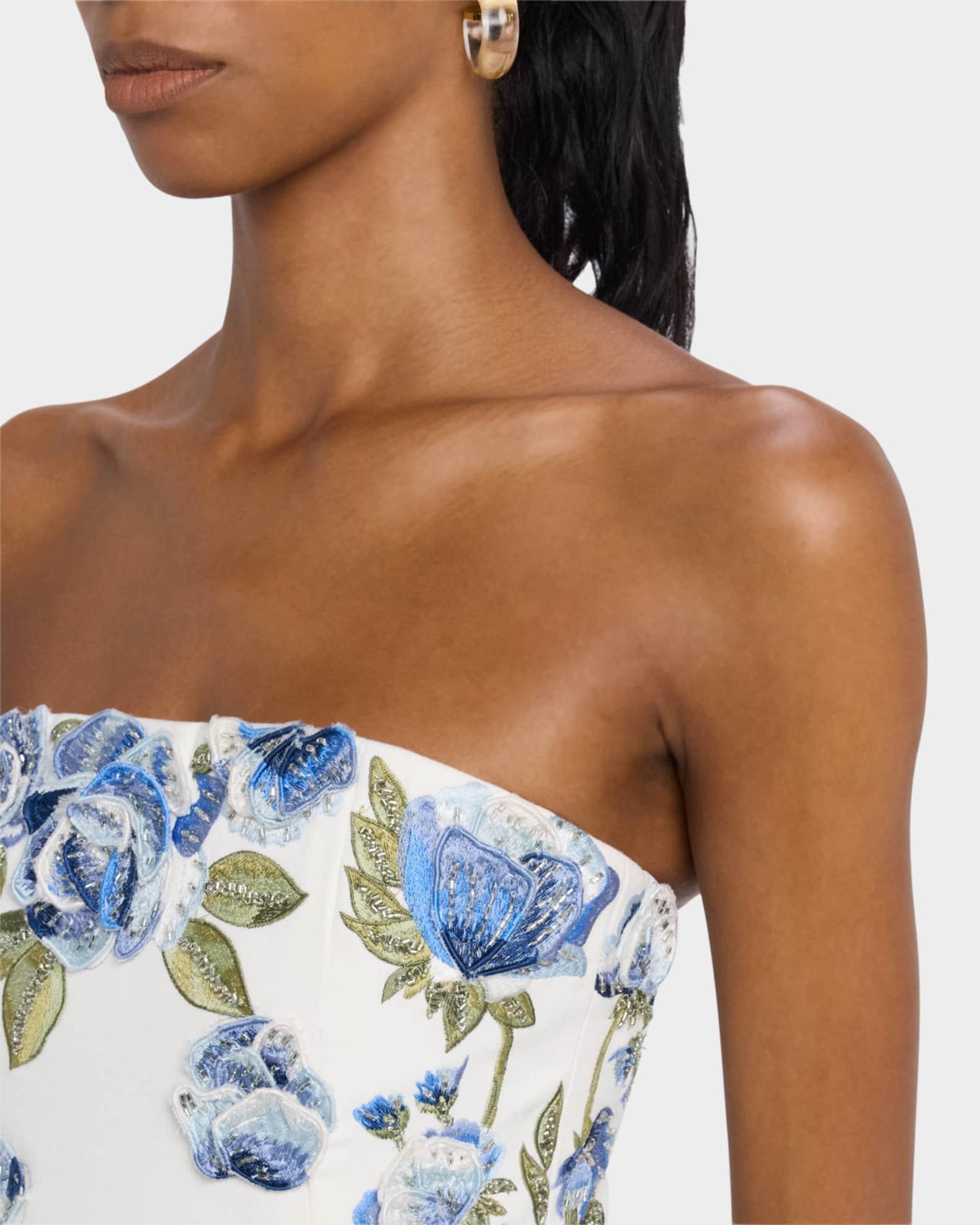 Cece Floral Embellished Cropped Top Product Image