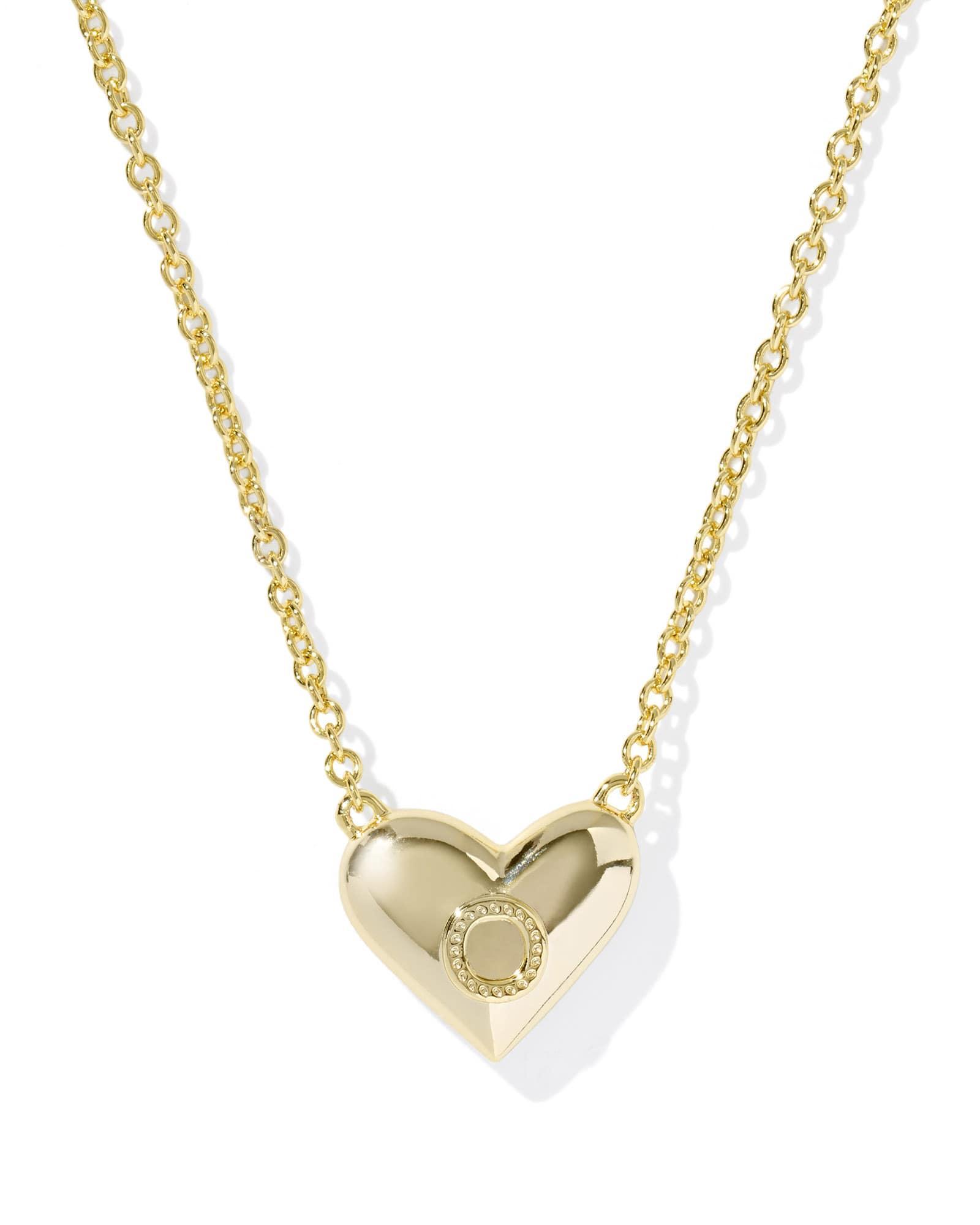 Ari Heart Letter H Gold Short Pendant Necklace Product Image