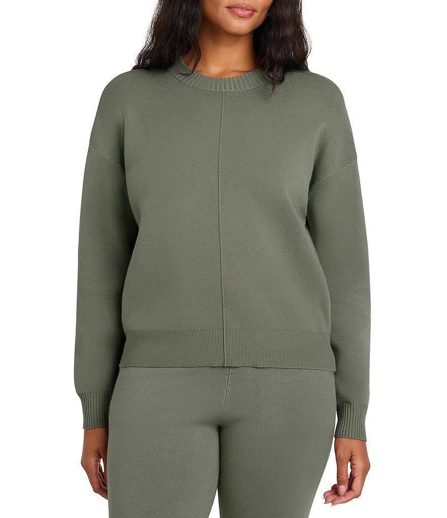 Splendid X Cella Jane Blog Knit Crew Neck Dropped Long Sleeve Front Seam Pullover Sweater Product Image