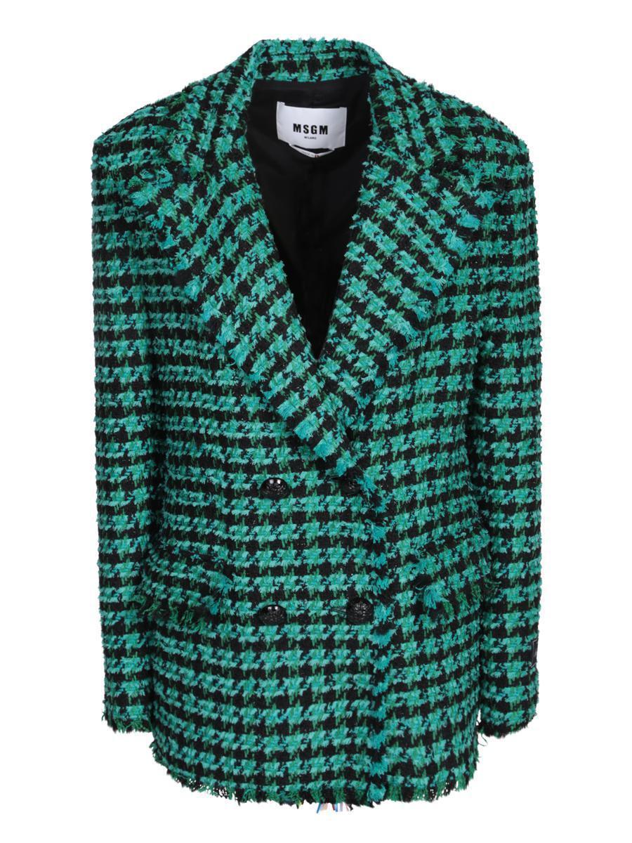 MSGM Green Tweed Blazer Product Image