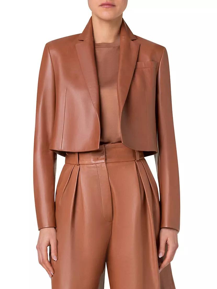 Gian Leather Crop Jacket Product Image