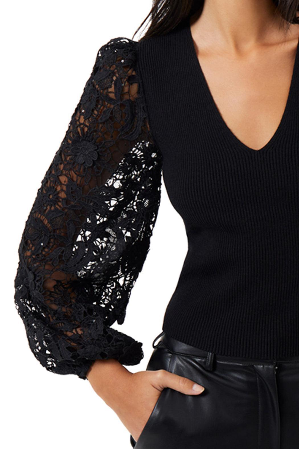 Joss Sequin Lace Mix Sweater Product Image