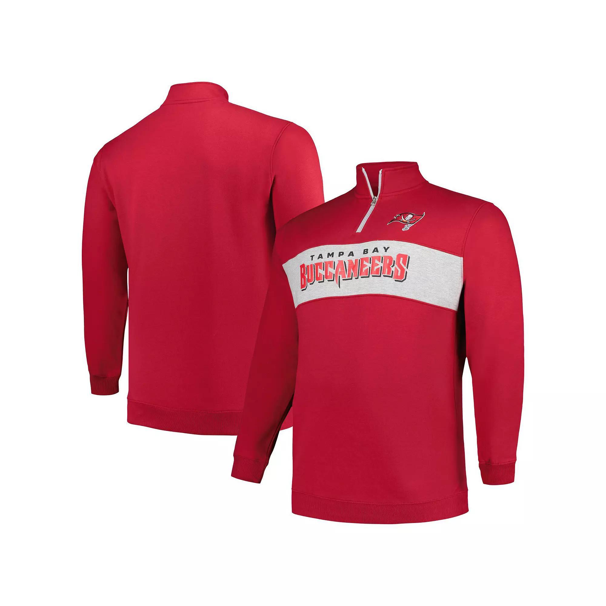 Men's Profile Red Tampa Bay Buccaneers Big & Tall Fleece Quarter-Zip Jacket, Size: 2XB Product Image