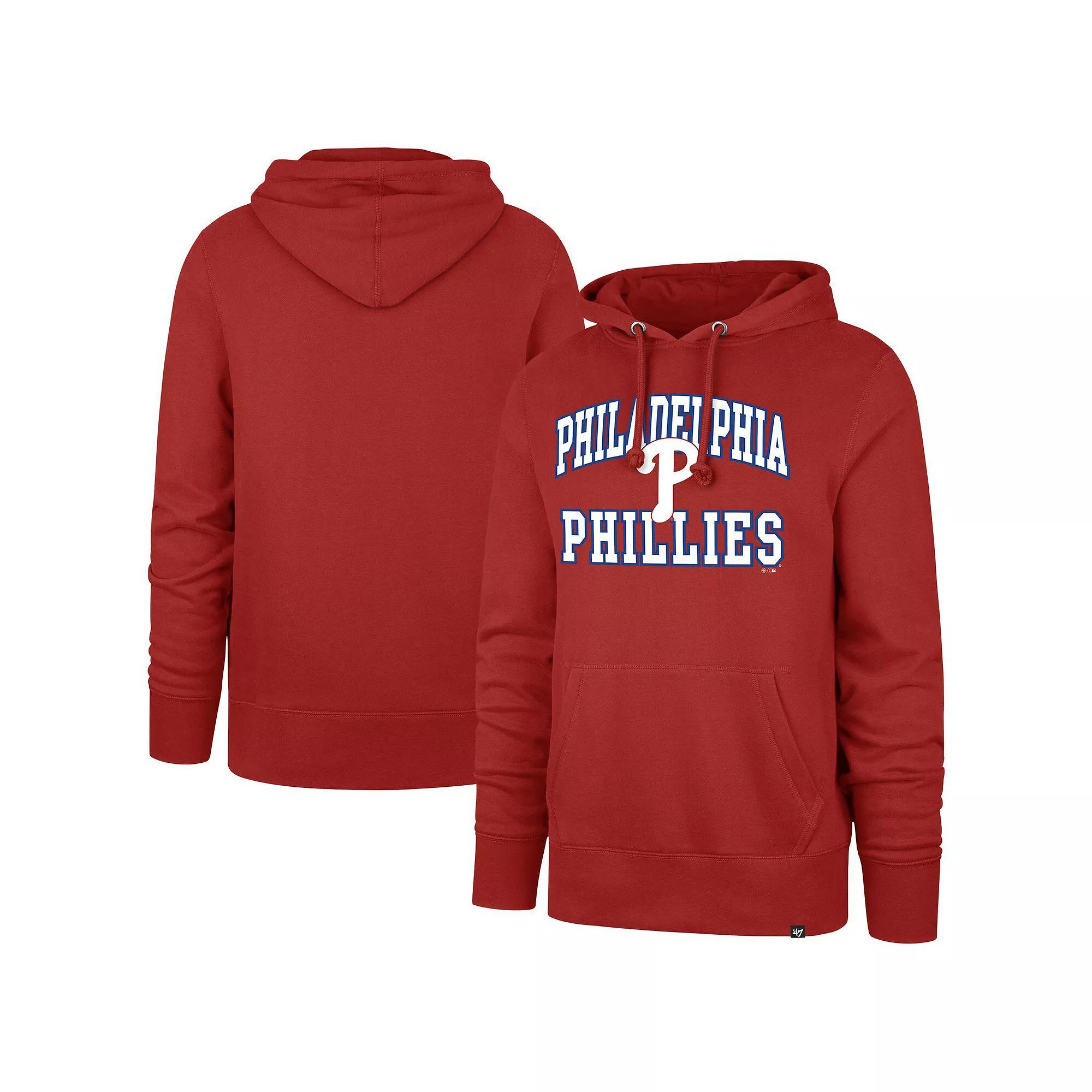 Men's '47  Red Philadelphia Phillies Velocity Headline Pullover Hoodie, Size: XL Product Image