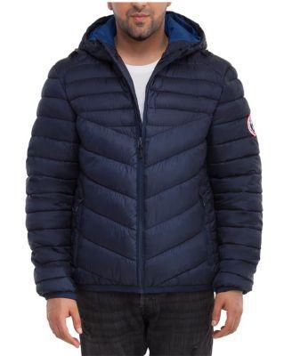 Men's Rokka&Rolla Lightweight Hooded Puffer Jacket, Size: Small, Black Product Image