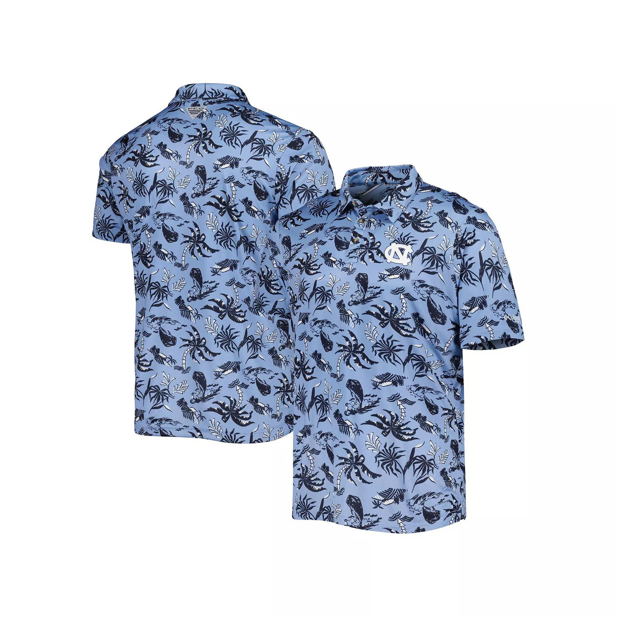 Men's Columbia Carolina Blue North Carolina Tar Heels Super Terminal Tackle Omni-Shade Polo, Size: XL Product Image