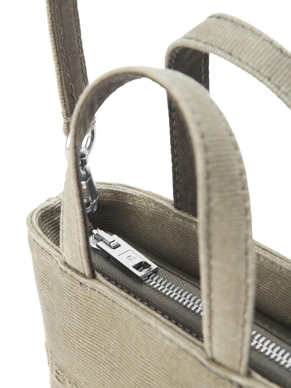 mini Punch logo-embossed leather tote bag Product Image