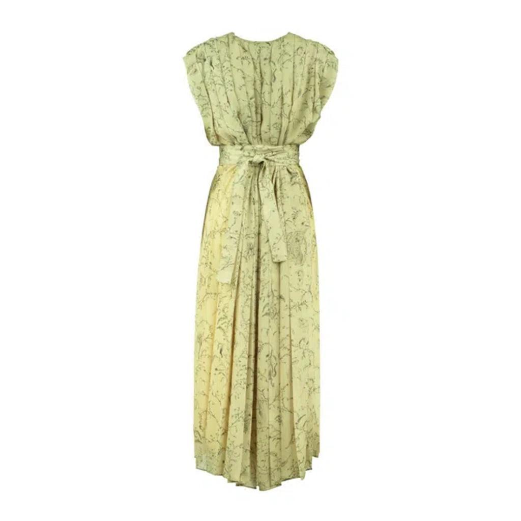 FABIANA FILIPPI Dress In Printed Georgette Pistachio In Green Product Image