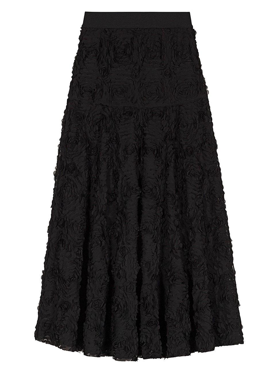 Womens Long Embroidered Skirt Product Image
