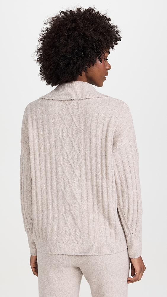 Splendid Stassi Cable Polo Sweater | Shopbop Product Image