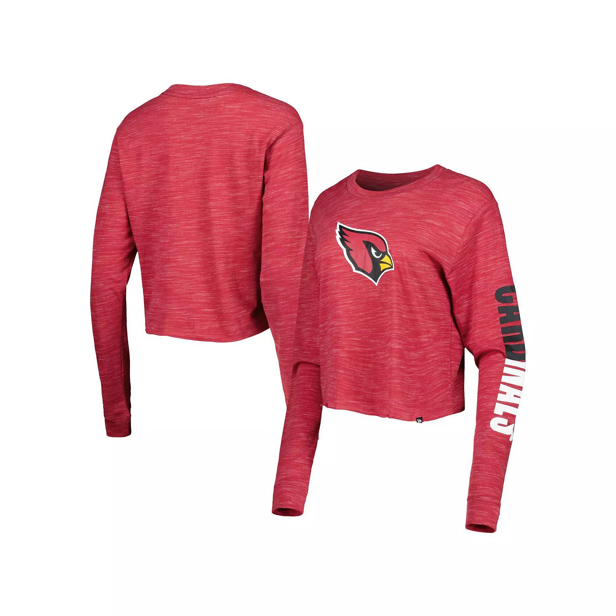 Womens New Era Cardinal Arizona Cardinals Crop Long Sleeve T-Shirt Product Image