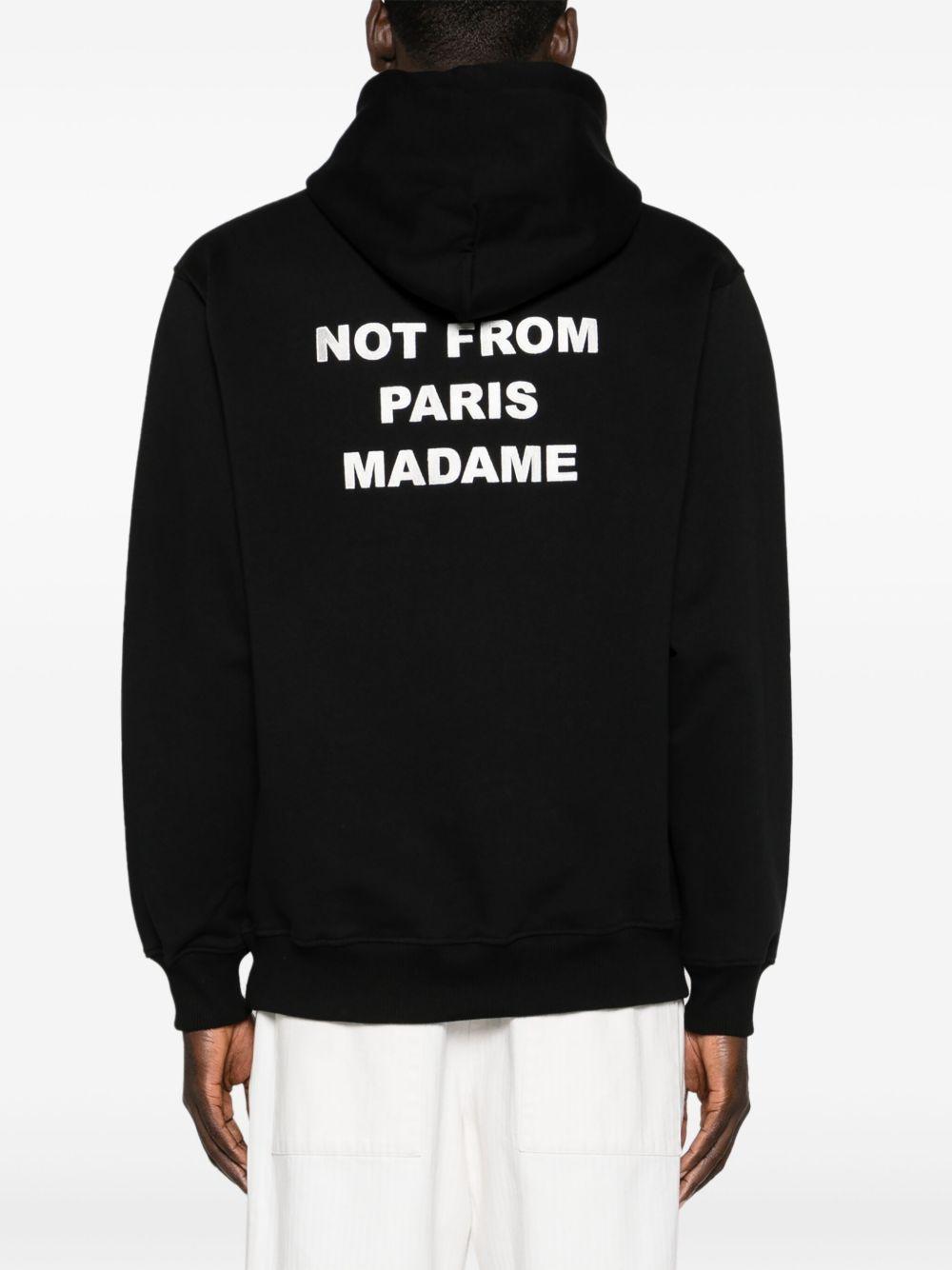 slogan-print cotton hoodie Product Image