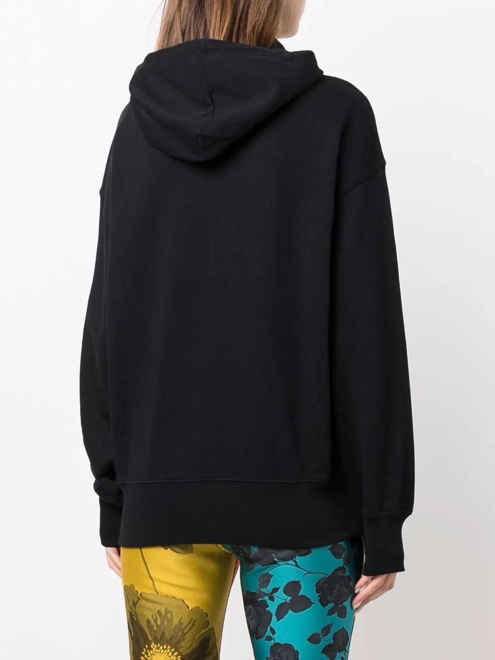 MSGM Logo Print Drawstring Hoodie In Black Product Image