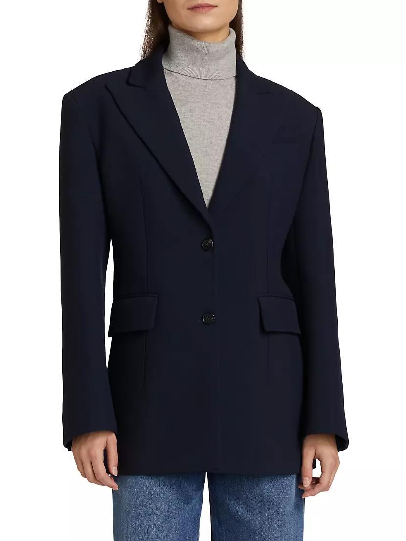 Womens Sculpted Wool-Blend Single-Breasted Blazer Product Image