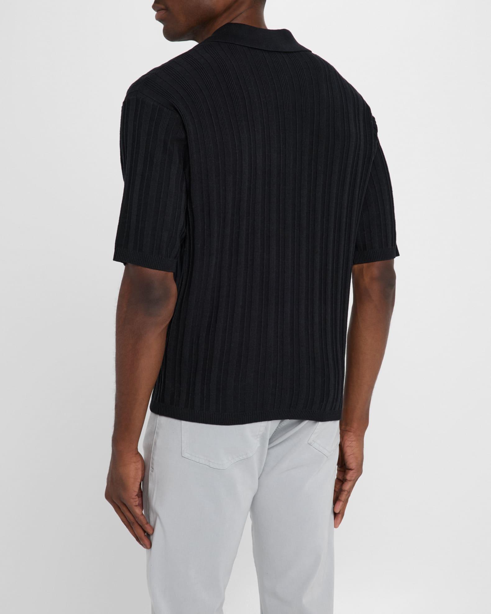Men's Striped Cotton-Silk Polo Sweater Product Image