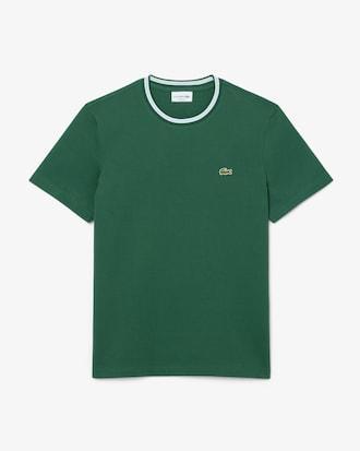Men's Regular Fit Ribbed Collar Cotton T-Shirt Product Image