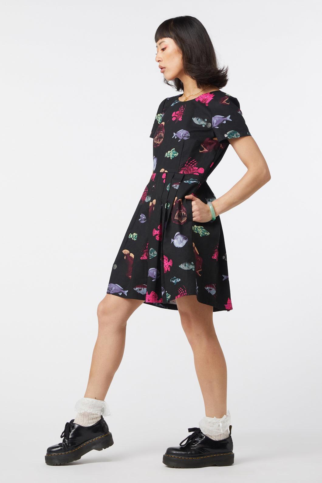 Deep Sea Pleated Dress Product Image