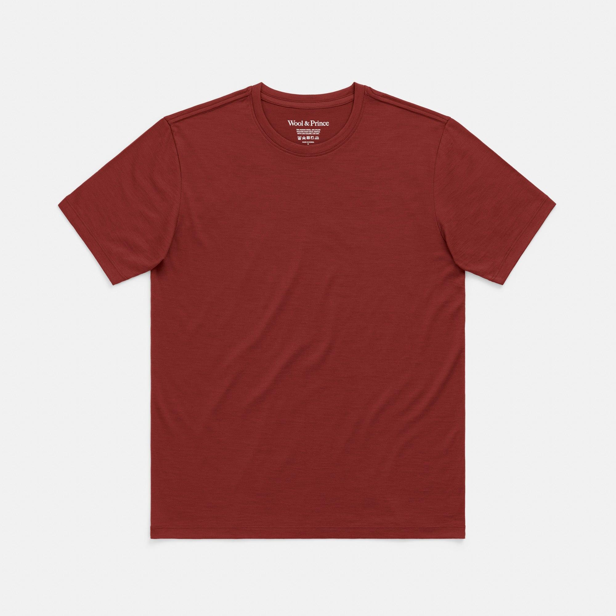 Merino Wool Crew Neck T-Shirt | Ochre Product Image