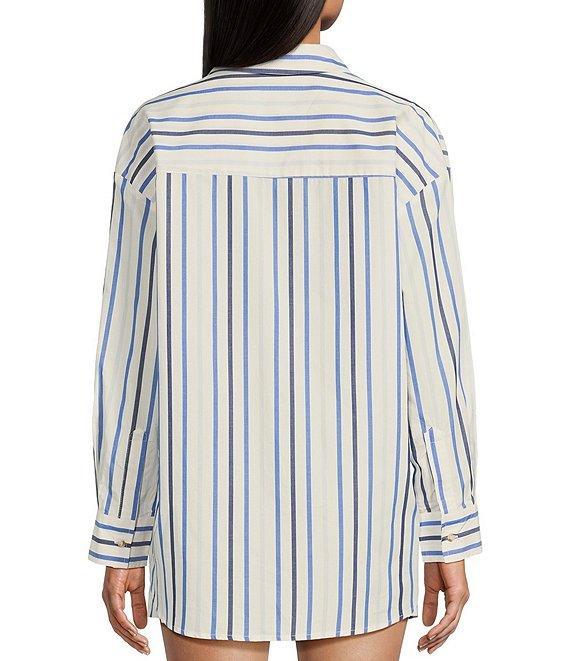 Copper Key Coordinating Woven Multi Stripe Shirt Product Image