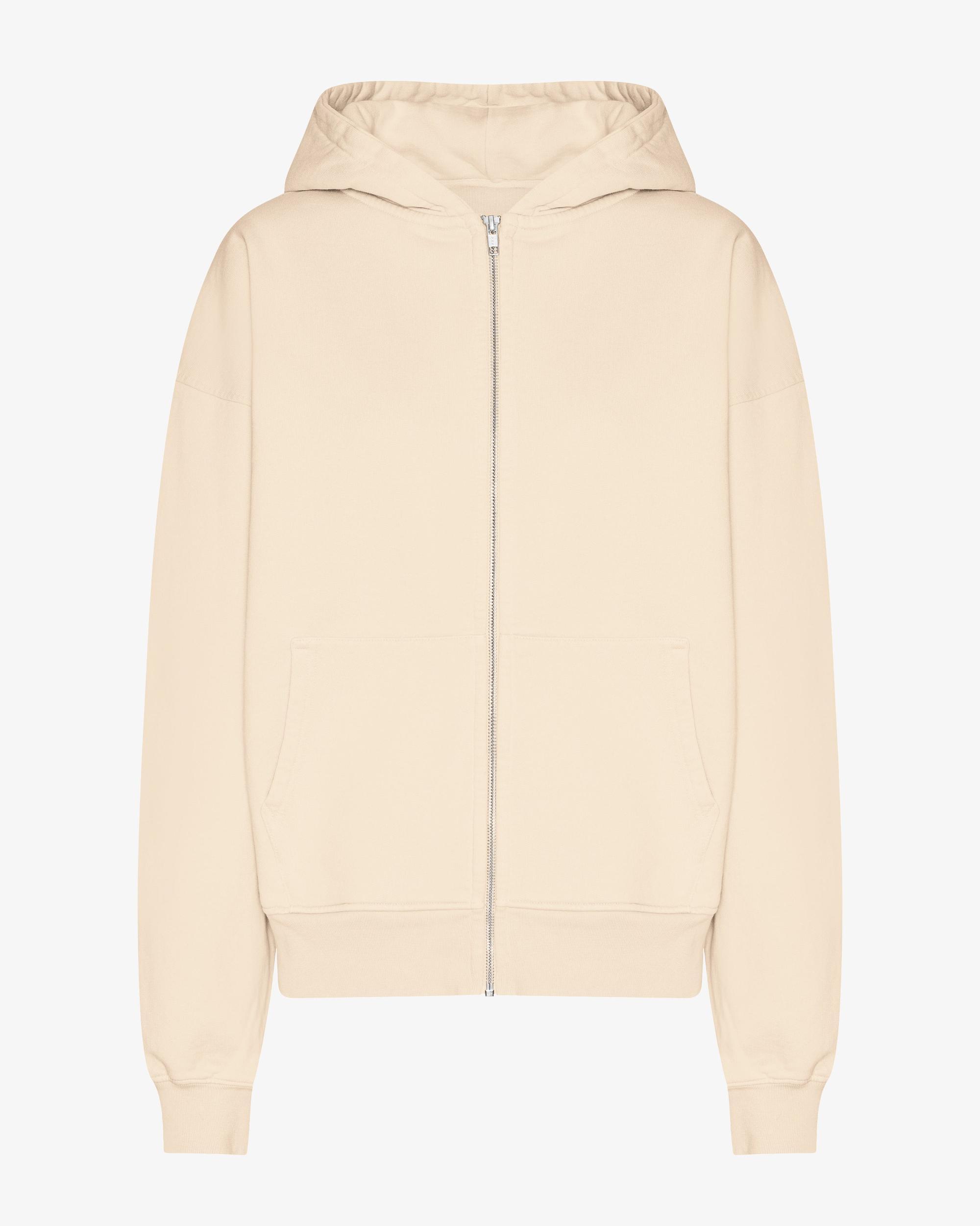 Organic Oversized Zip Hood - Ivory White Product Image