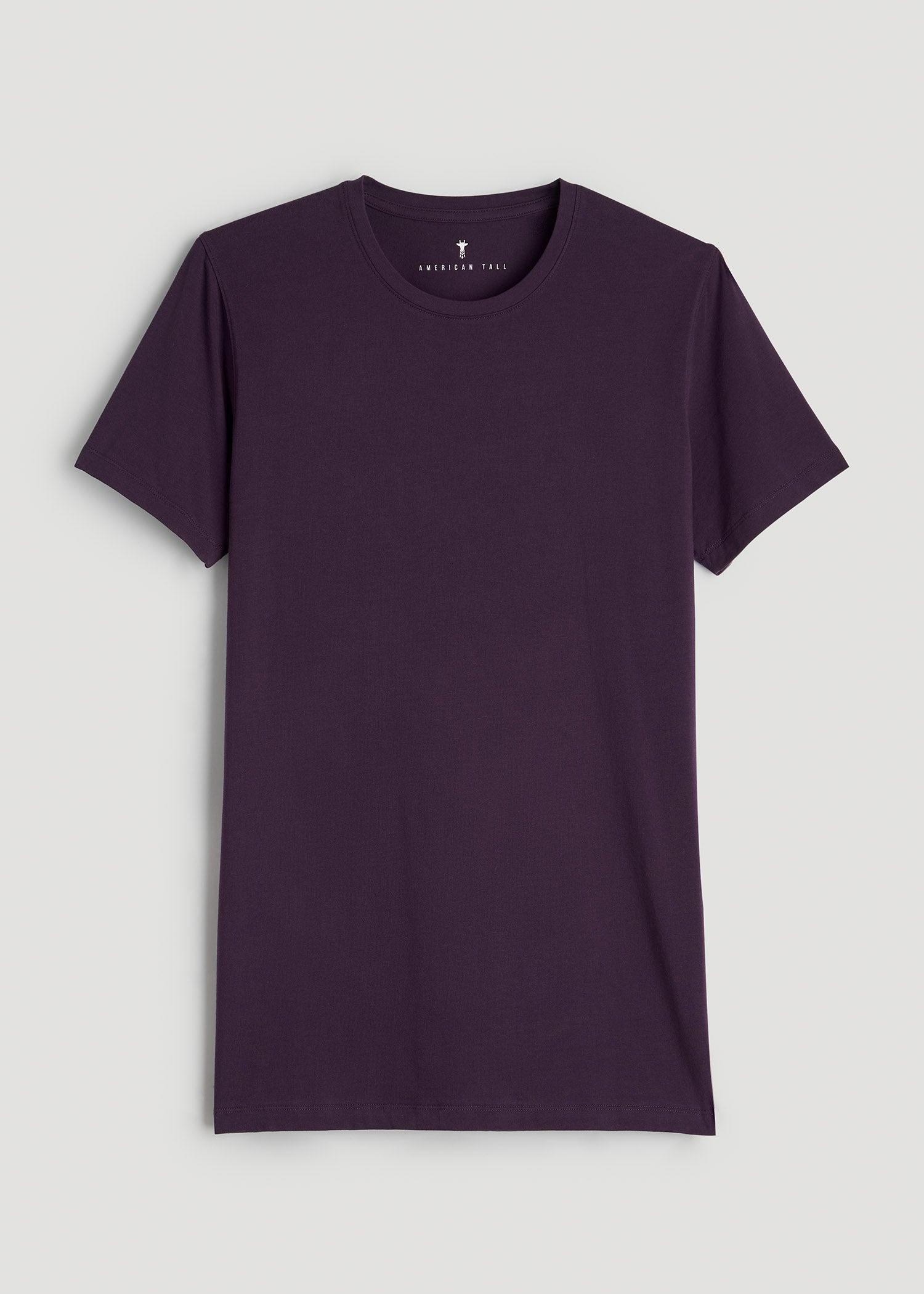 The Essential MODERN-FIT Crewneck Tee for Tall Men in Midnight Plum Product Image