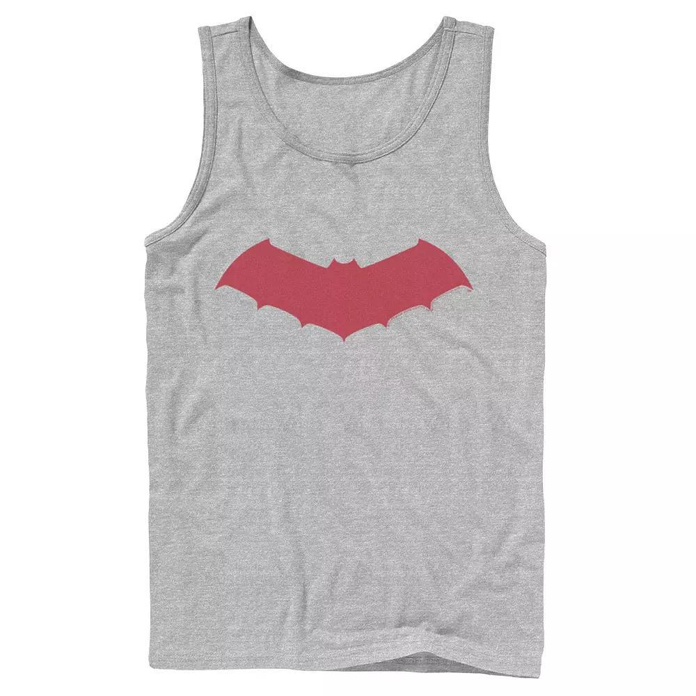 Mens DC Comics Batman Red Chest Logo Tank Top Athletic Grey Product Image