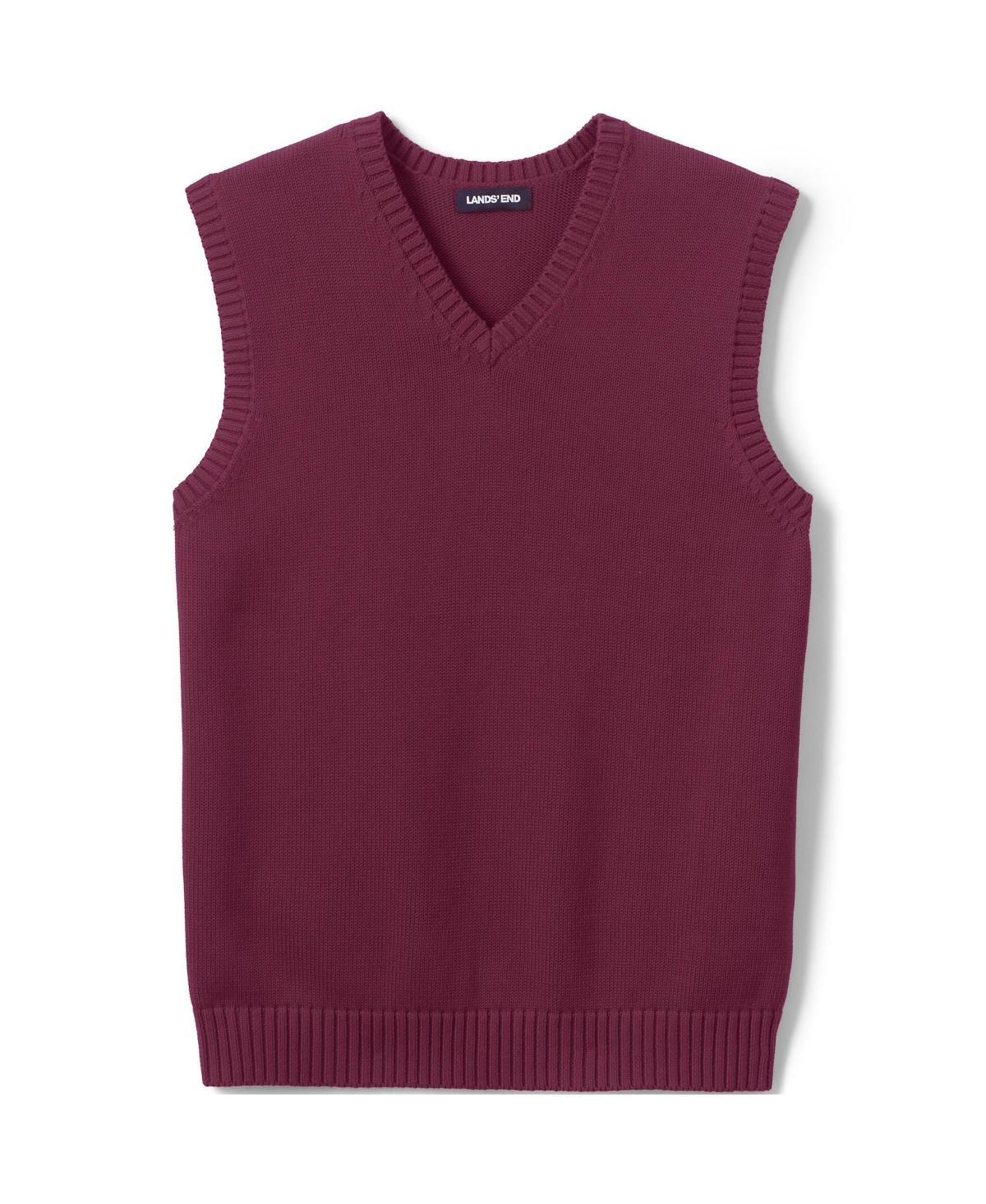 Men's Lands' End Cotton Modal Sweater Vest, Size: Large, Red Product Image