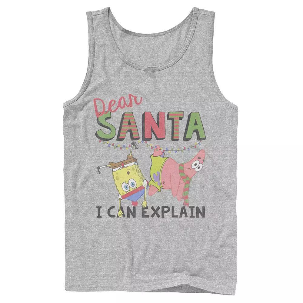 Men's Nickelodeon SpongeBob SquarePants Santa I Can Explain Graphic Tank Top, Size: Small, Blue Product Image