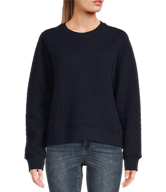 Flag and Anthem Woodlawn Long Sleeve Quilted Coordinating Cropped Sweatshirt Product Image