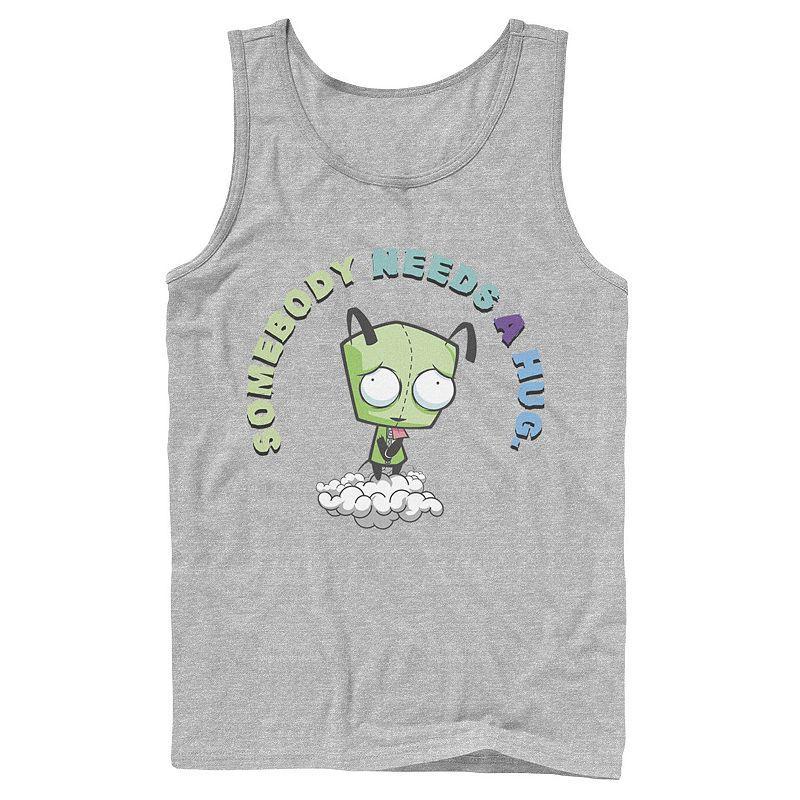 Men's Nickelodeon Invader Zim Gir Somebody Needs A Hug Sad Portrait Graphic Graphic Tank Top, Size: Small, Grey Product Image