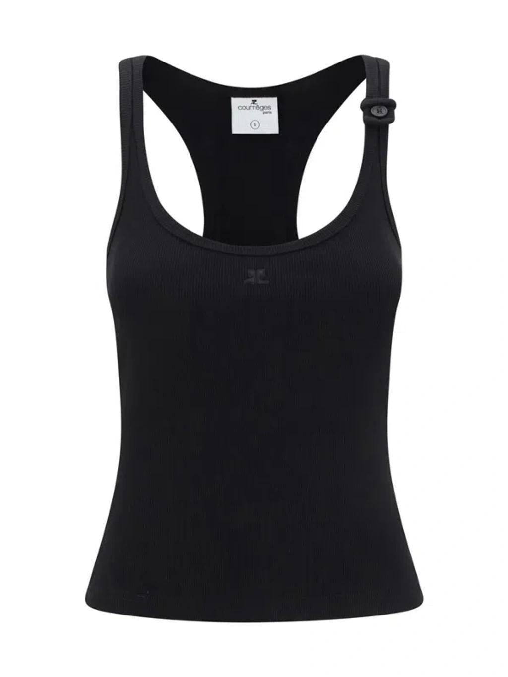 COURRÈGES Black Cotton Top Product Image