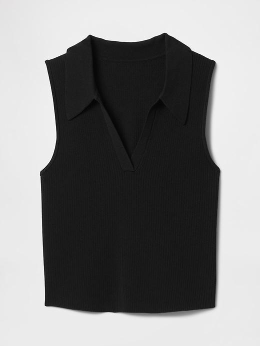 Cropped Rib Sweater Tank Product Image