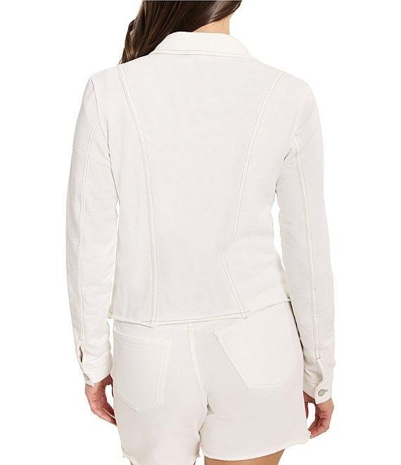 NIC + ZOE Denim Look Point Collar Long Sleeve Jacket Product Image