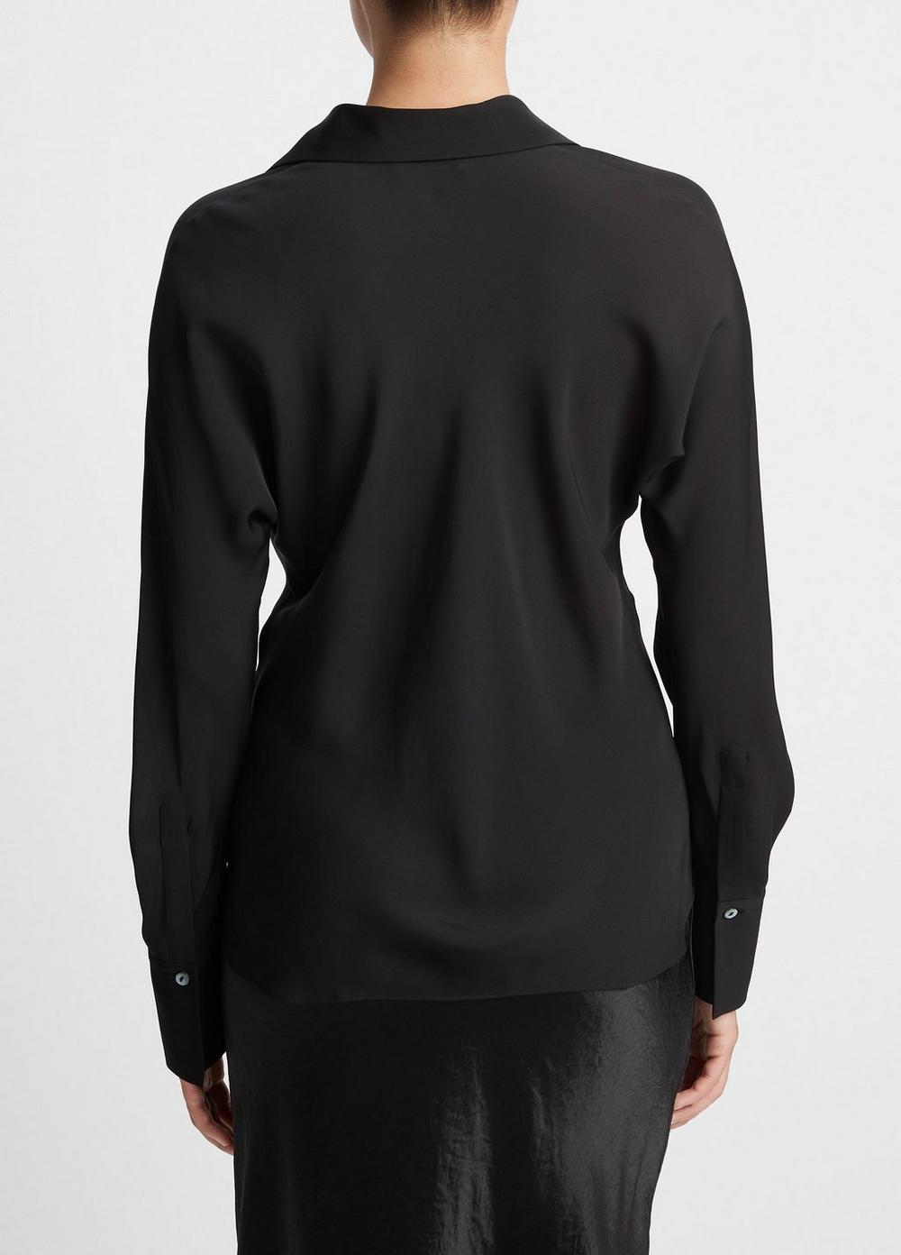 Womens Silk Bias Dolman-Sleeve Shirt, Black, Size XS Vince Product Image