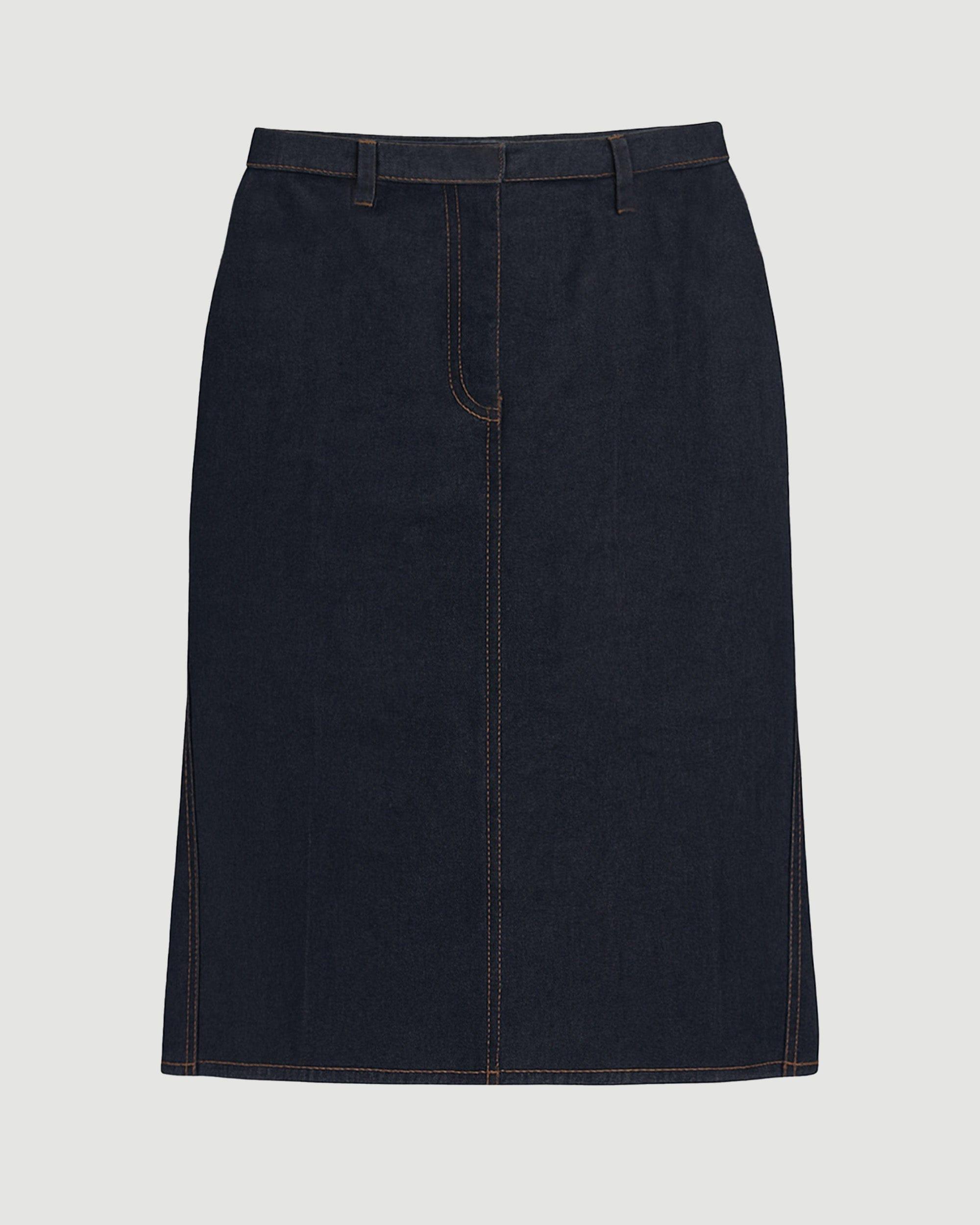 Johanna Knee-Length Denim Skirt Product Image