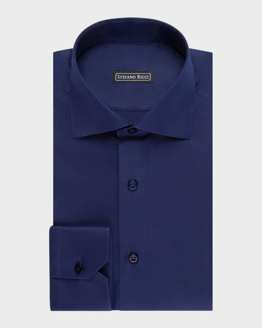 Mens Textured Cotton Dress Shirt Product Image