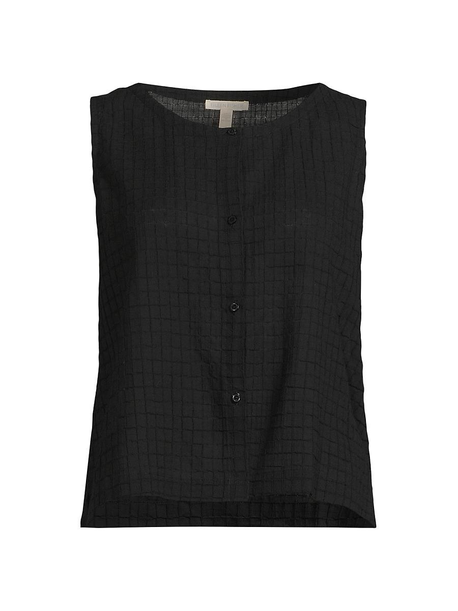 Womens Checkered Cotton Vest Top Product Image