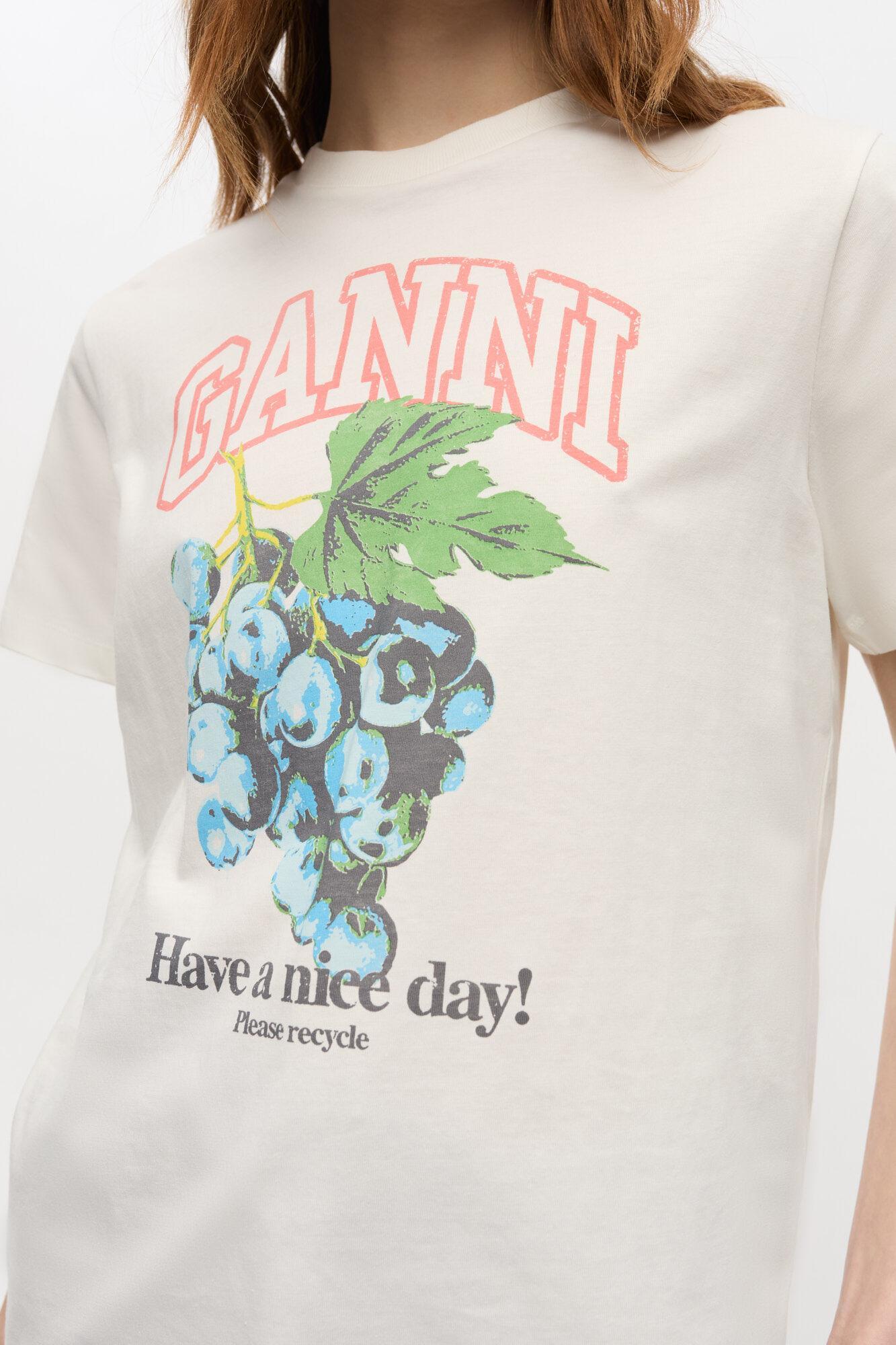 Ivory Grapes Print T-shirt Product Image