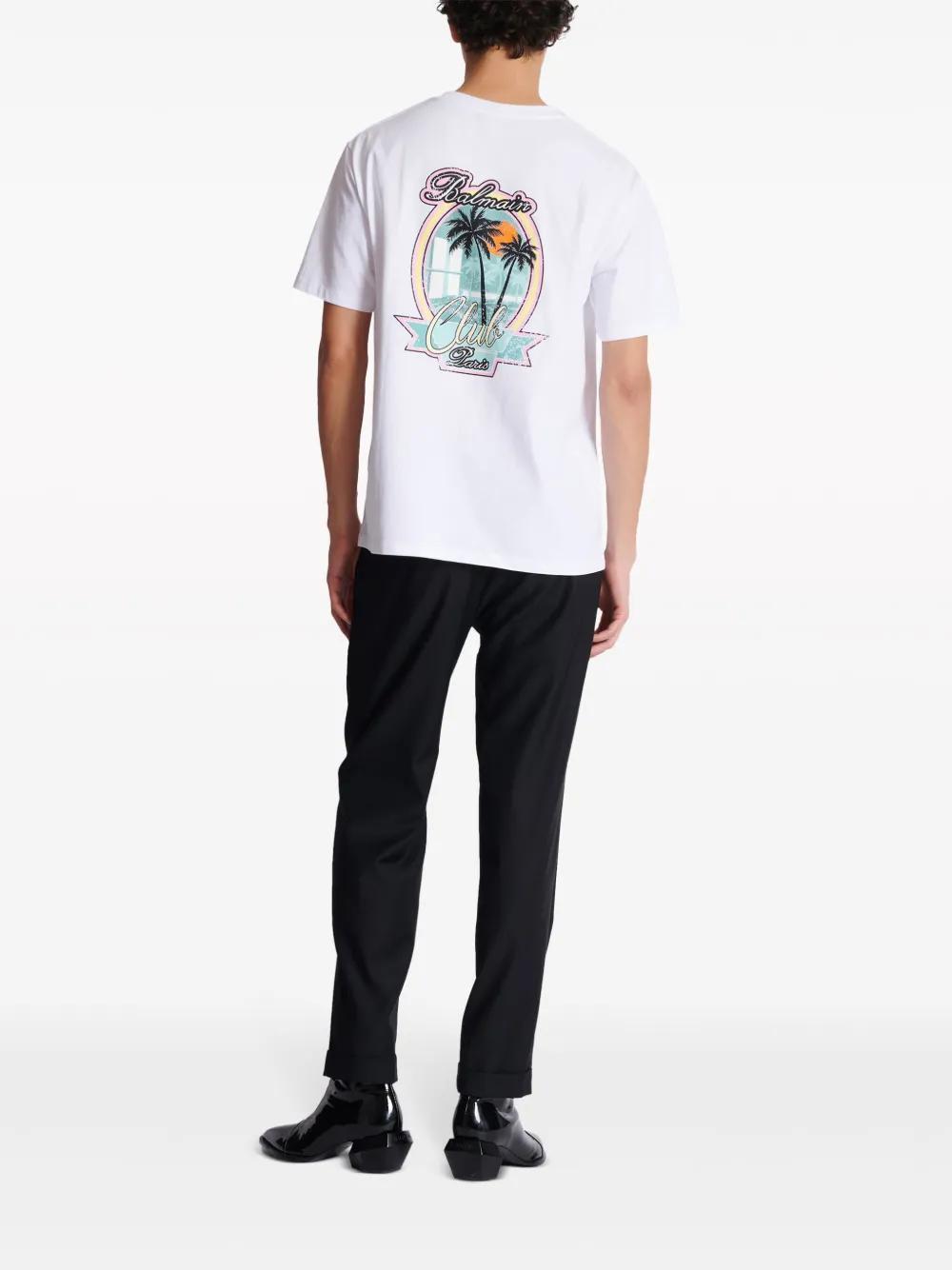 Club-print cotton T-shirt Product Image