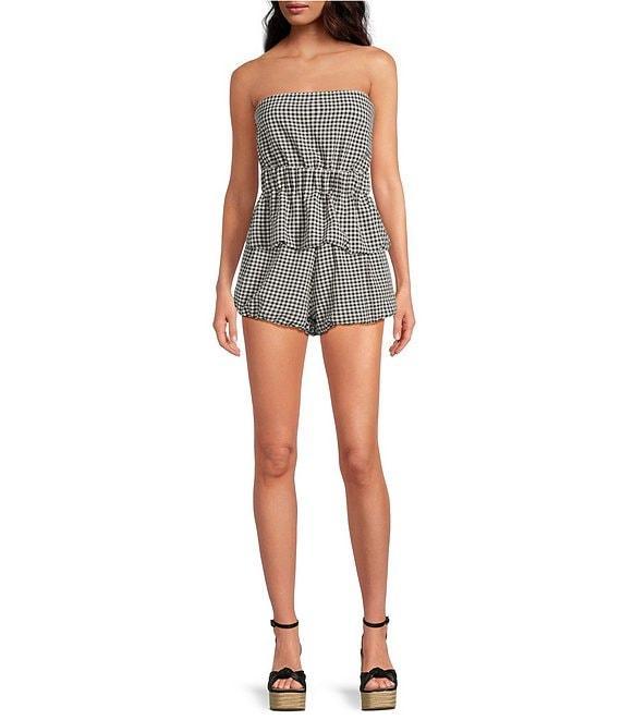 Gianni Bini Elle Gingham Mid Rise Coordinating Bloomer Shorts Product Image