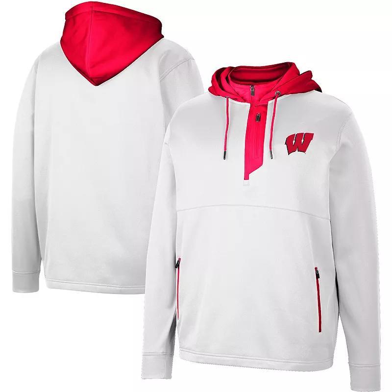 Mens Colosseum Wisconsin Badgers Luge 3.0 Quarter-Zip Hoodie Product Image