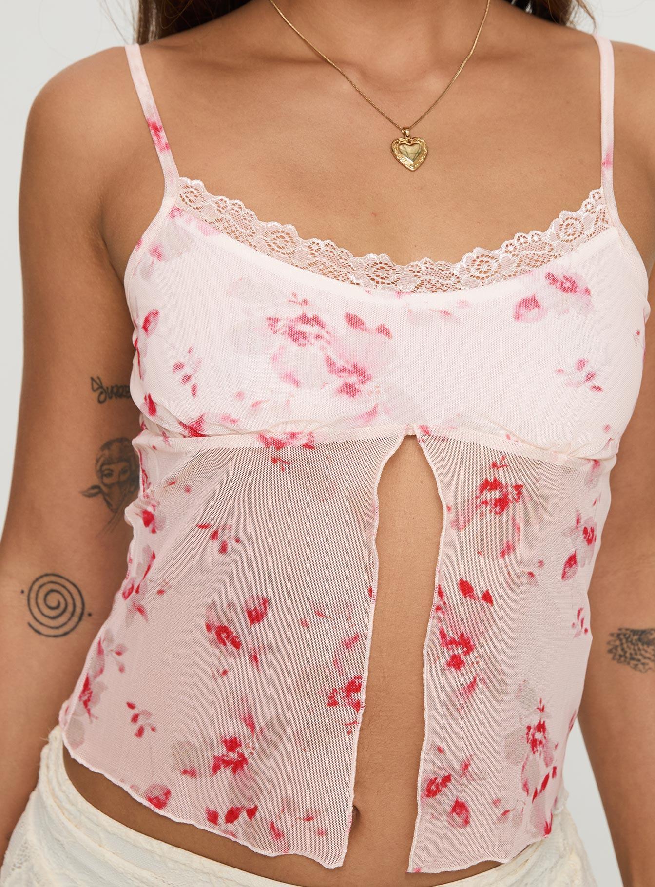 Emrys Top Beige / Red Floral Product Image