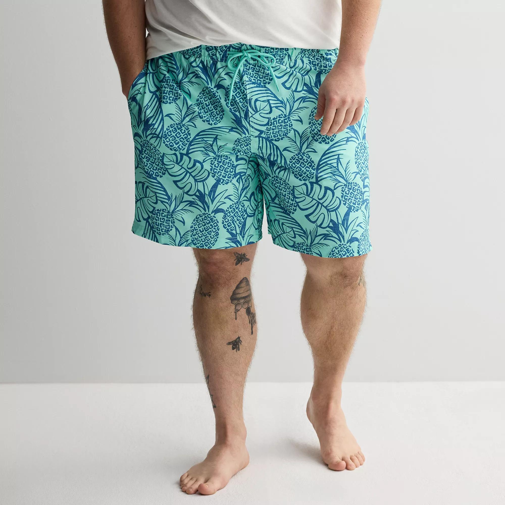Big & Tall Trinity Coast 9-in. UPF 50 Pineapple Swim Trunks, Men's, Size: Large Tall, Wild Pineapple Product Image