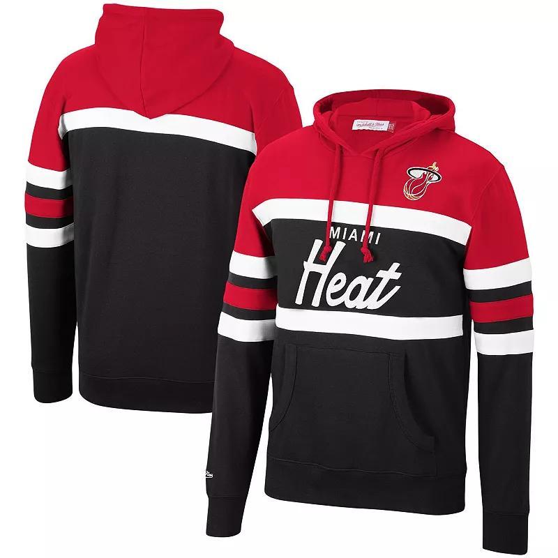 Mens Mitchell & Ness /Black Miami Heat Head Coach Pullover Hoodie Product Image