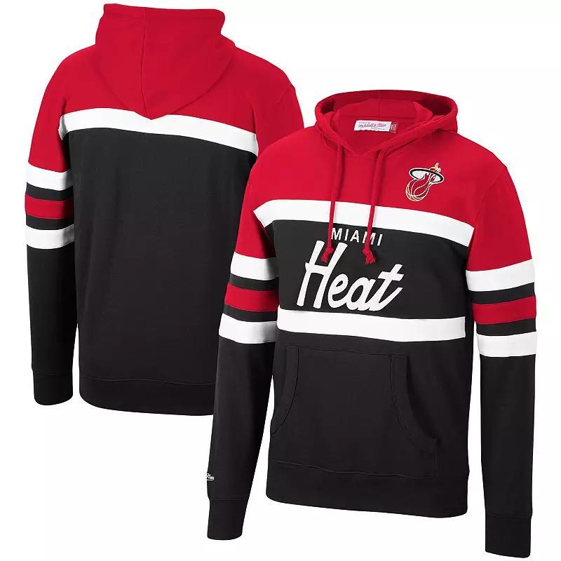 Mens Mitchell & Ness /Black Miami Heat Head Coach Pullover Hoodie Product Image