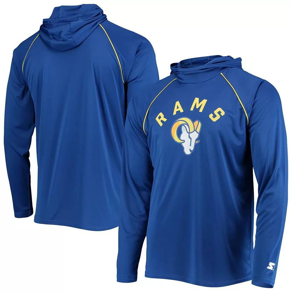 Men's Starter Royal Los Angeles Rams Raglan Long Sleeve Hoodie T-Shirt, Size: Medium, Blue Product Image