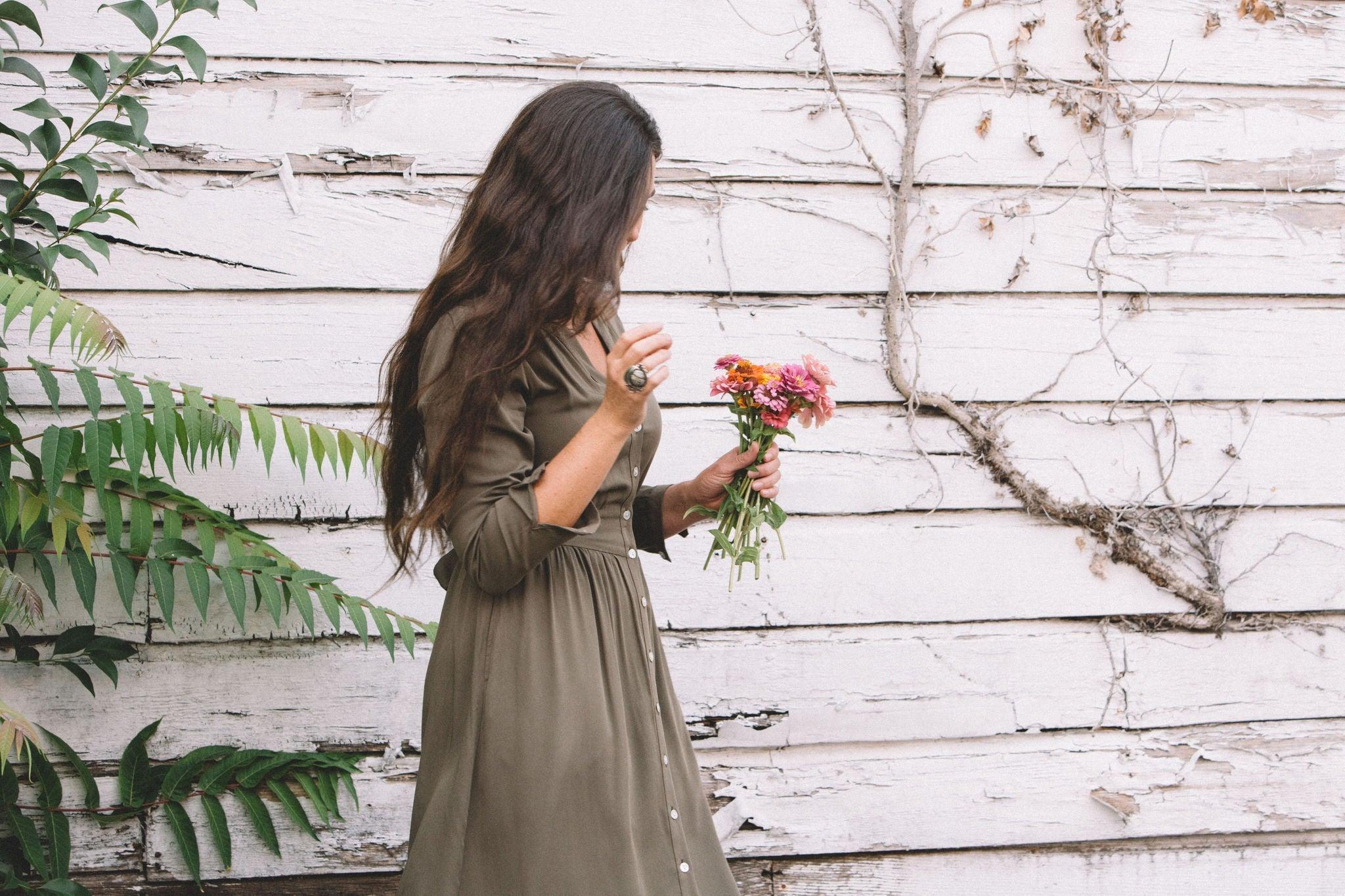 Vera Dress in Olive Product Image