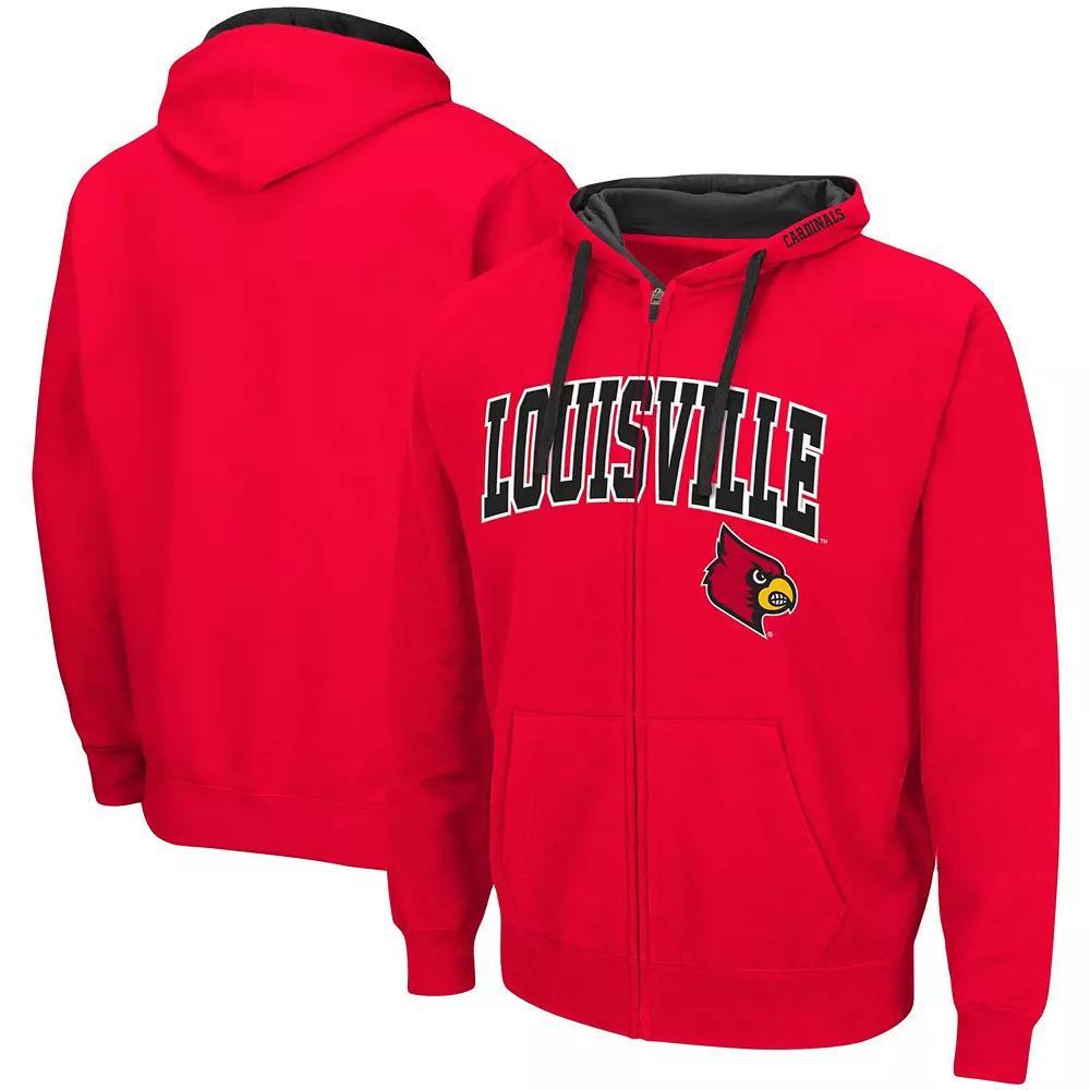 Men's Colosseum Red Louisville Cardinals Big & Tall Full-Zip Hoodie, Size: 4XLT Product Image