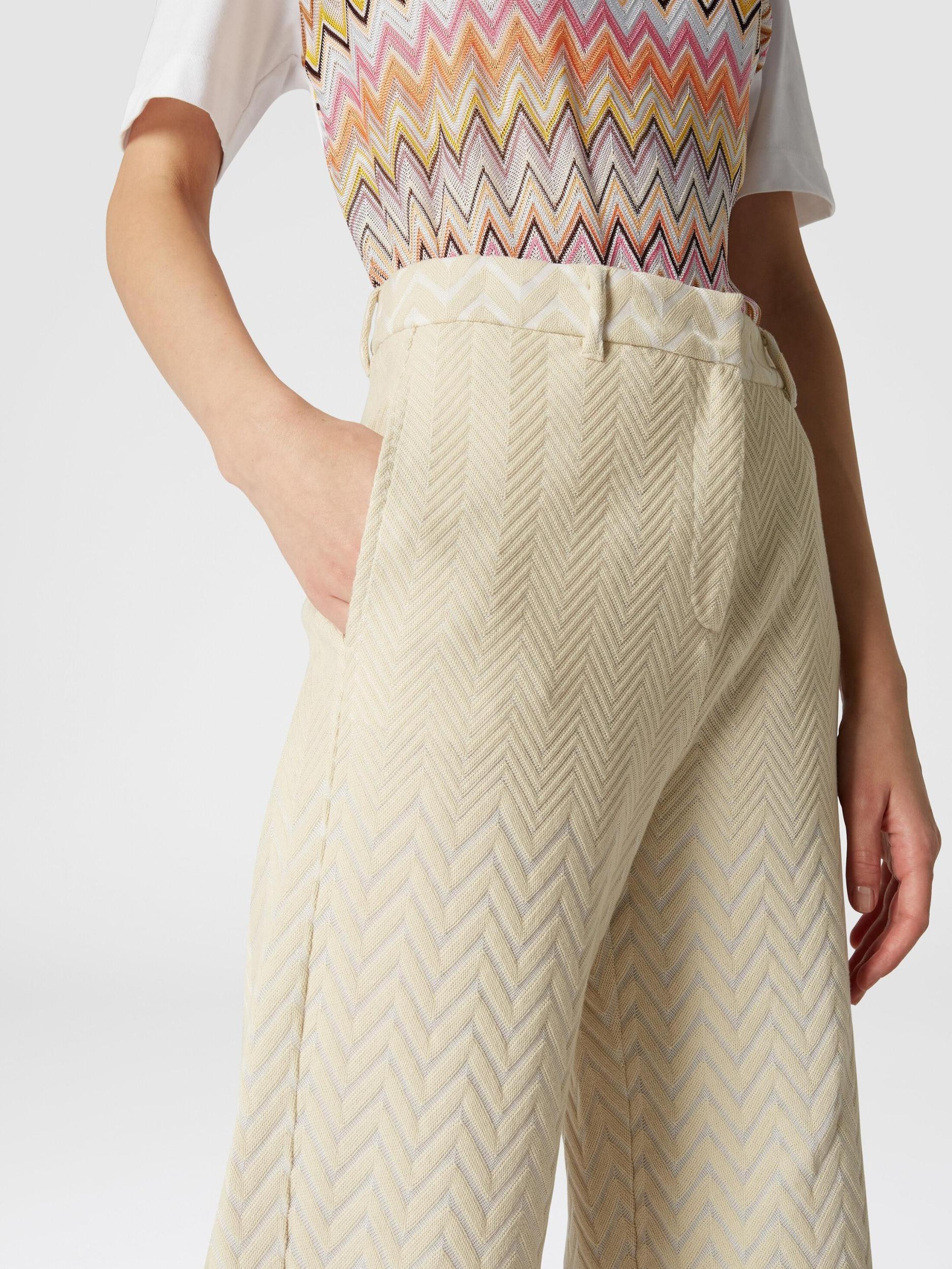 Classic zigzag cotton and viscose trousers Product Image