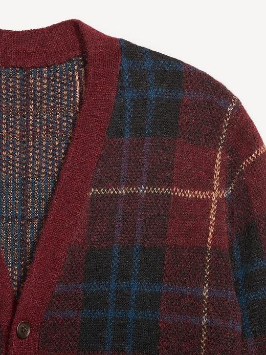 Plaid Cardigan Sweater Product Image